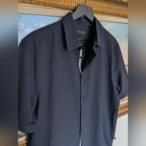 NWOT Ted Baker Navy Seersucker Shirt Size 5